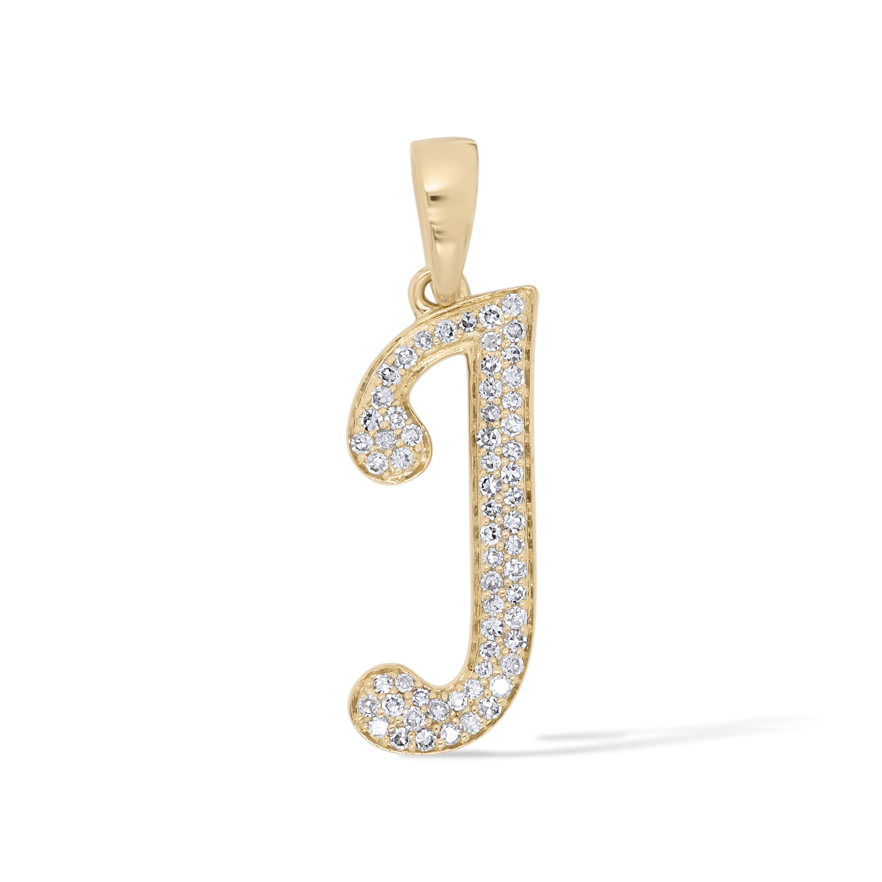 Diamond Letter J Pendant 0.15 ct. 14K Yellow Gold